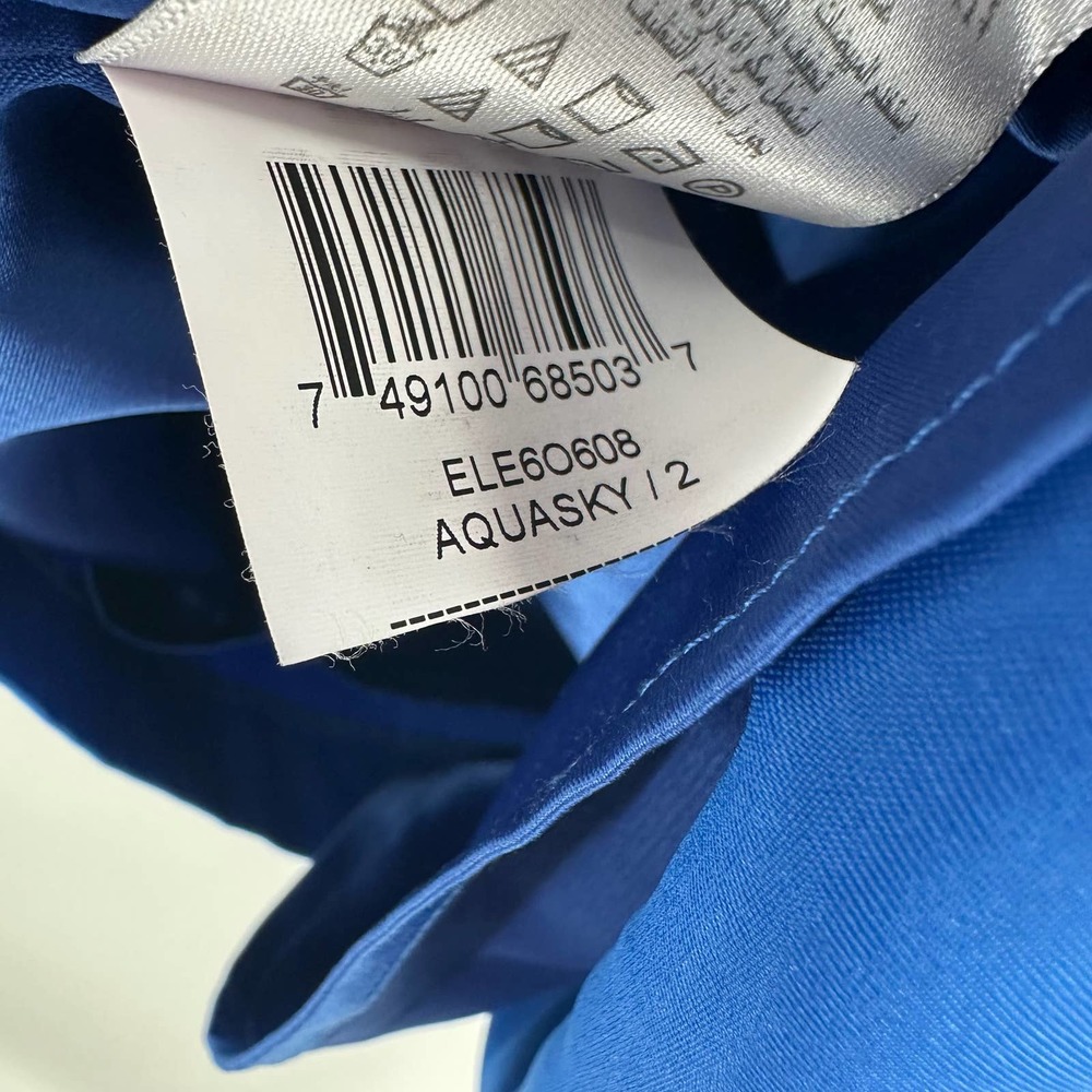 Max and Cleo size 2 aqua sky one shoulder mini dress blue - Picture 9 of 9